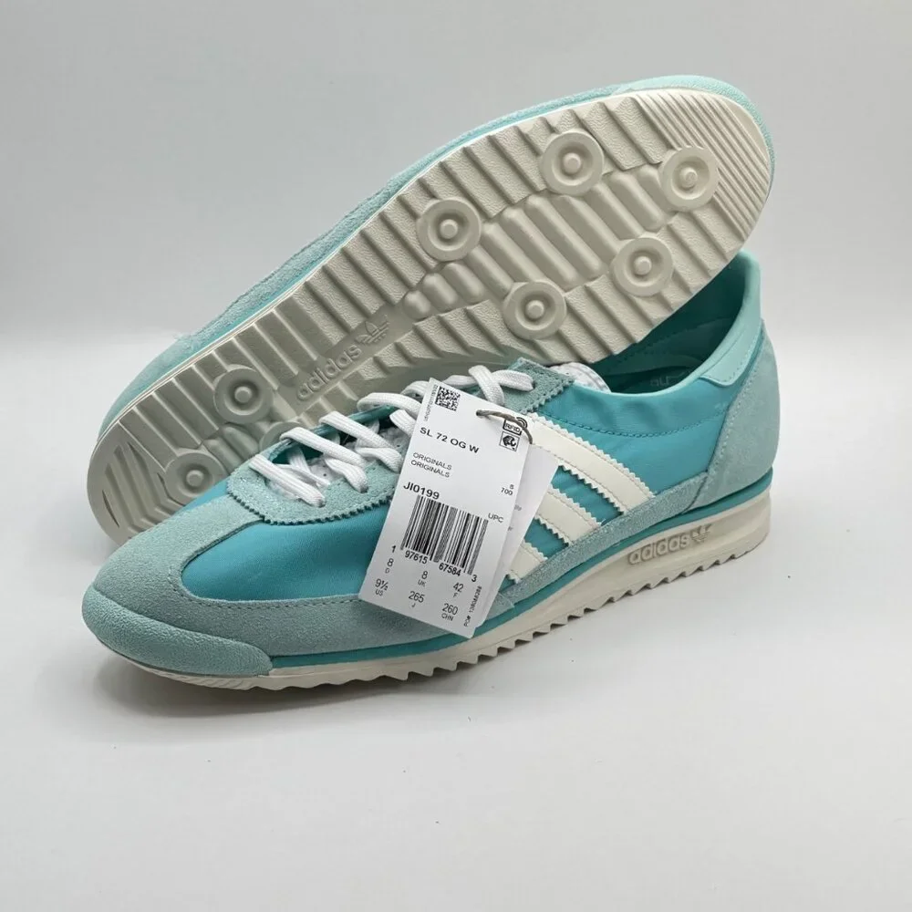 Women's Adidas SL 72 OG Shoes Easy Mint / Semi Flash Aqua / Off White JI0199 NEW - Picture 7 of 10